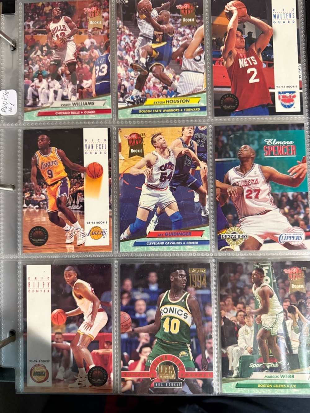 NBA 1990's Rookie Cards, Walters, Van Exel, Spencer, Web, Kemp, Riley, Spencer..